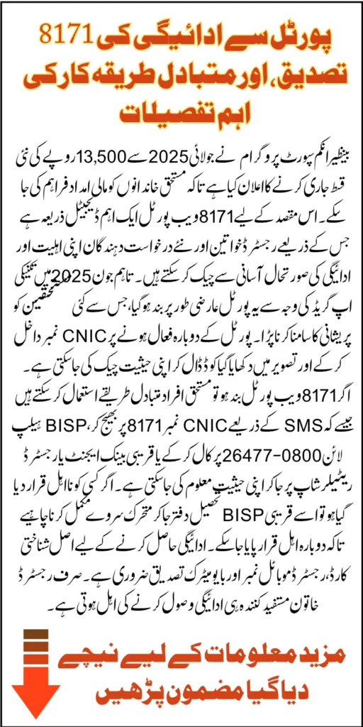 8171 Web Portal CNIC Confirmation For Registered People Step By Step Details 2025
