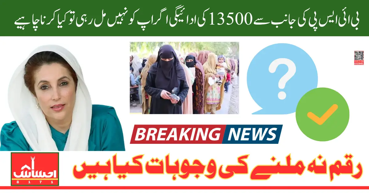 BISP 13500 Payment Issue SMS Received But No Amount Shown What to Do In 2025
