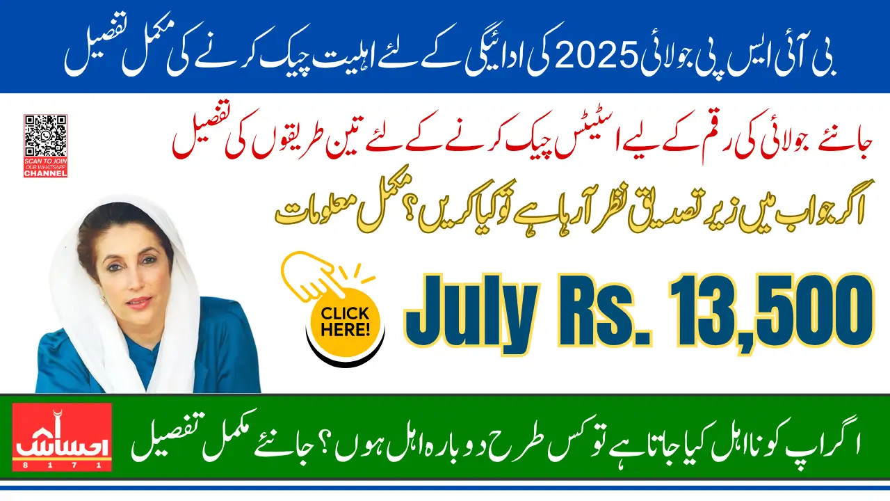 BISP July 2025 Payment Eligibility For Under-Verification Beneficiaries Know Full Details